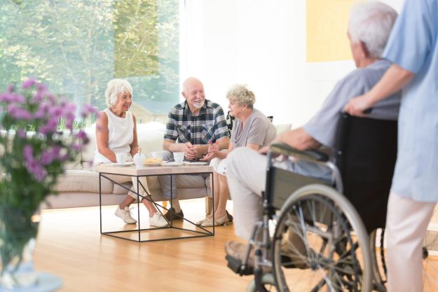 Group of elderly people sittin