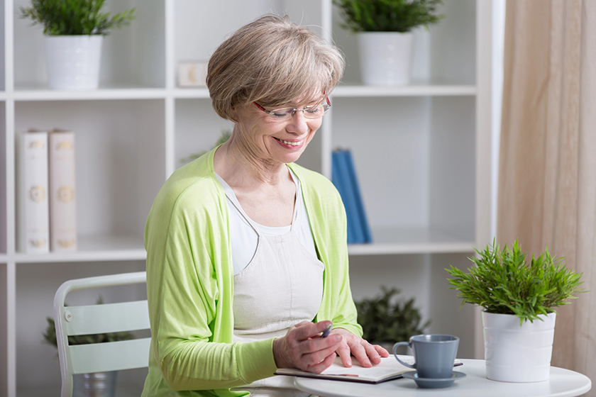 Happy middle aged woman