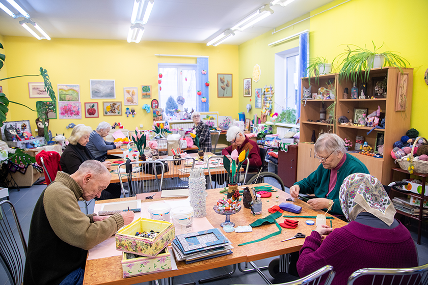 minsk belarus 18 february 2019 elderly people in the boardi minsk belarus 18 february 2019 elderly people in the boardi
