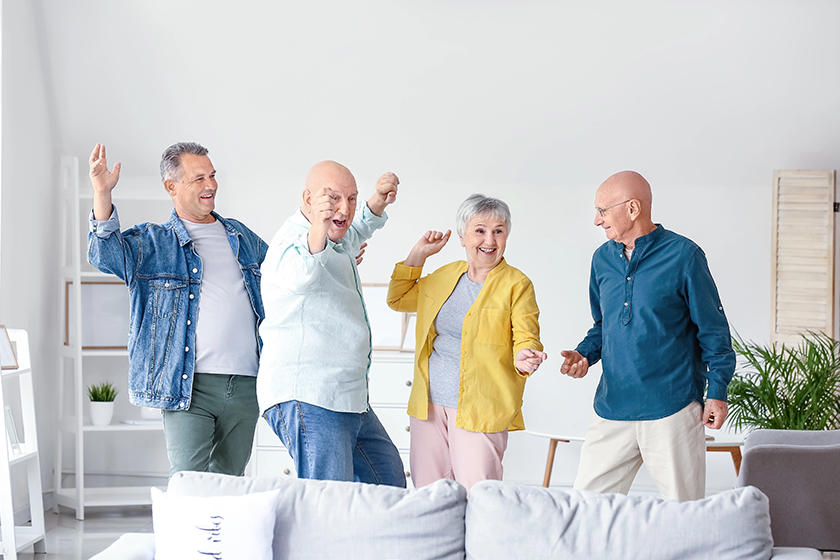 senior people having fun