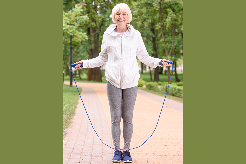 senior sportswoman training