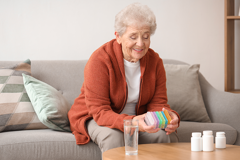 senior woman pill box senior woman pill box