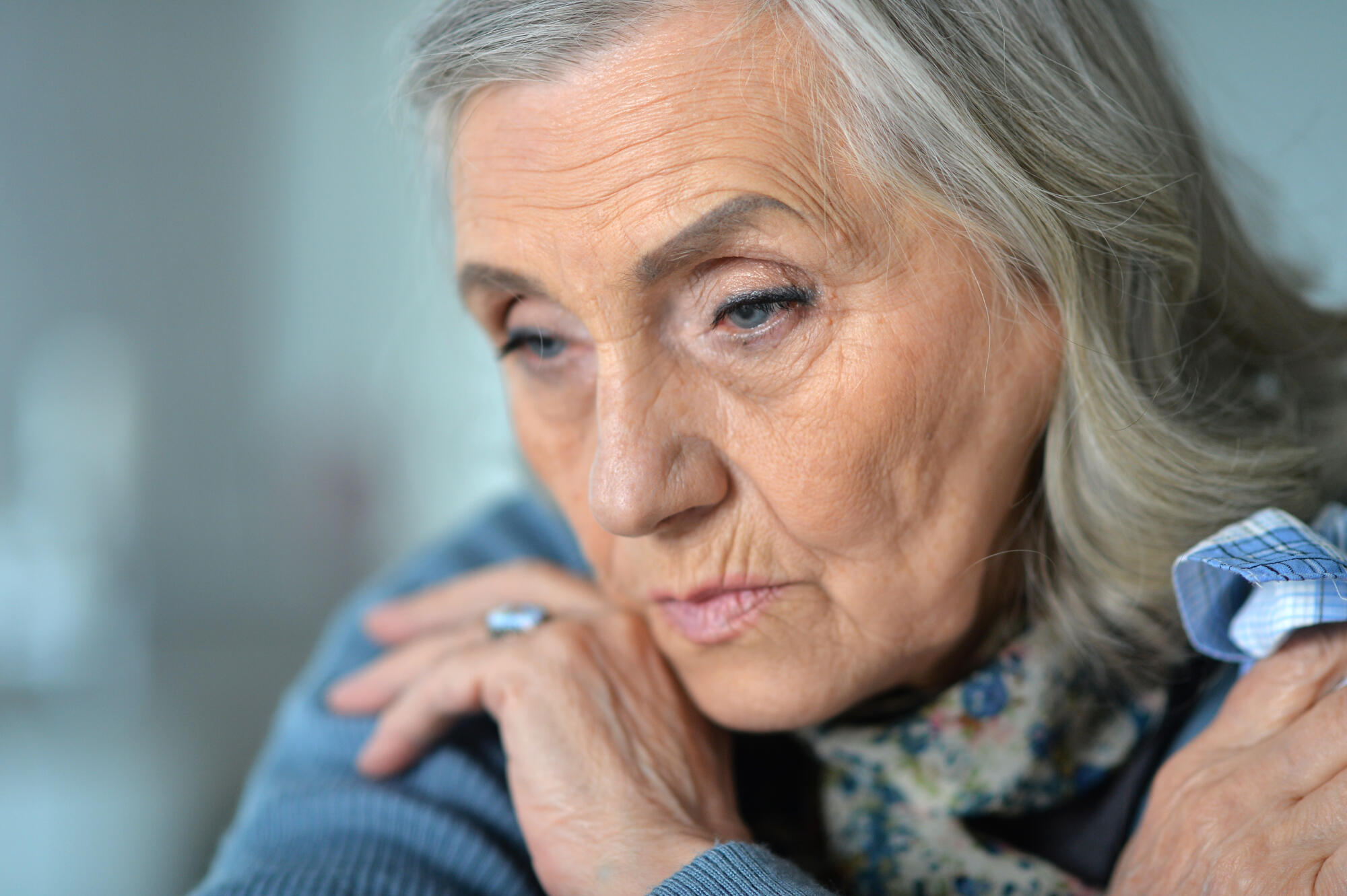 Portrait of sick senior woman at home Portrait of sick senior woman at home