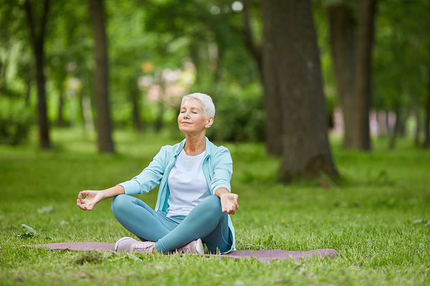 beautiful senior woman spending summer morning beautiful senior woman spending summer morning