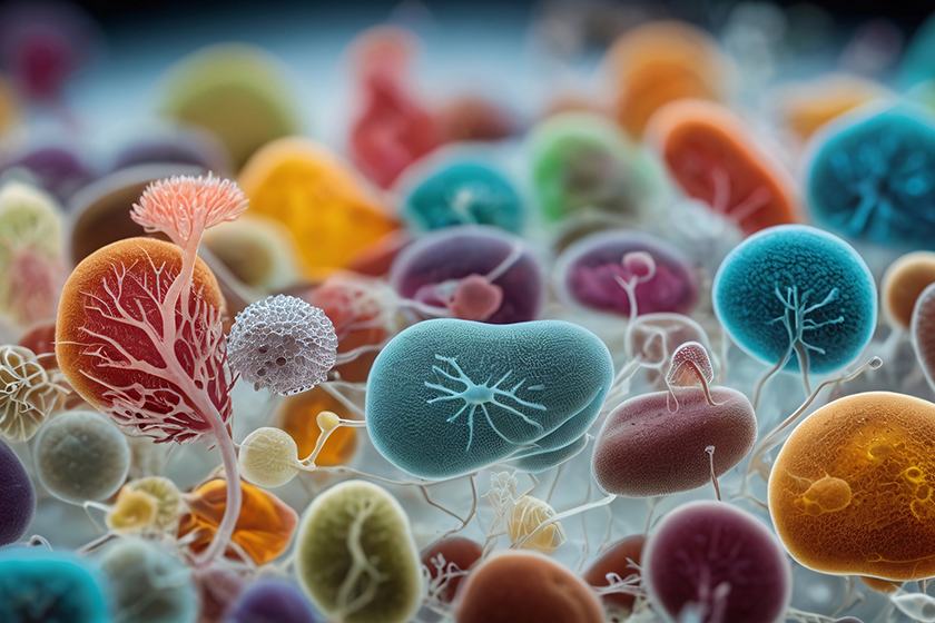 generated detailed colorful illustration gut flora