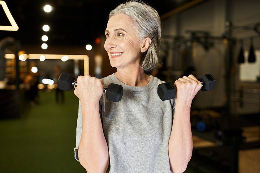 good looking mature sportswoman