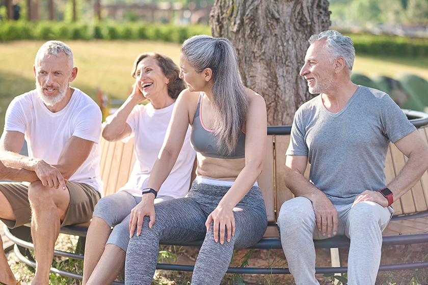 group of people resting