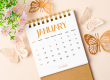 january 2025 desk calendar paper butterfly