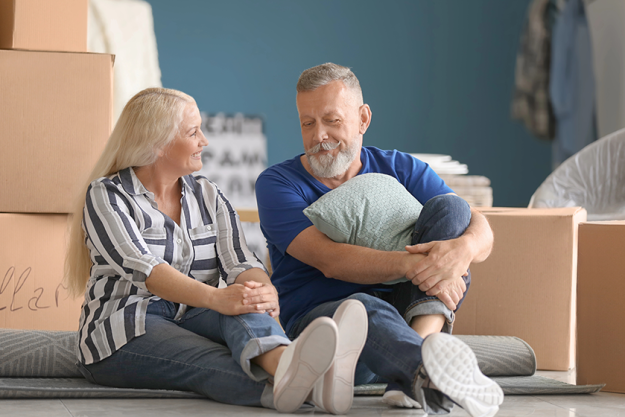 mature couple belongings sitting floor mature couple belongings sitting floor