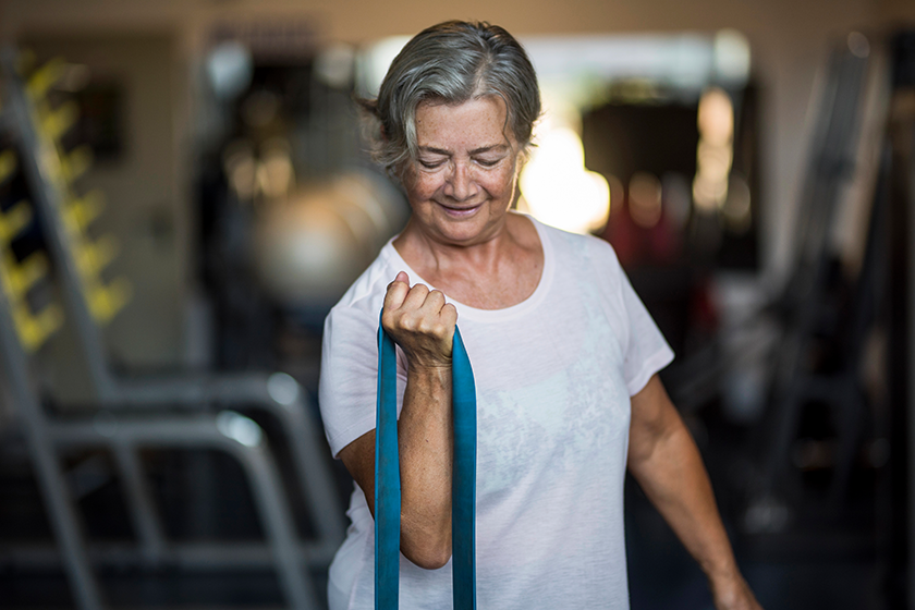 mature woman alone gym