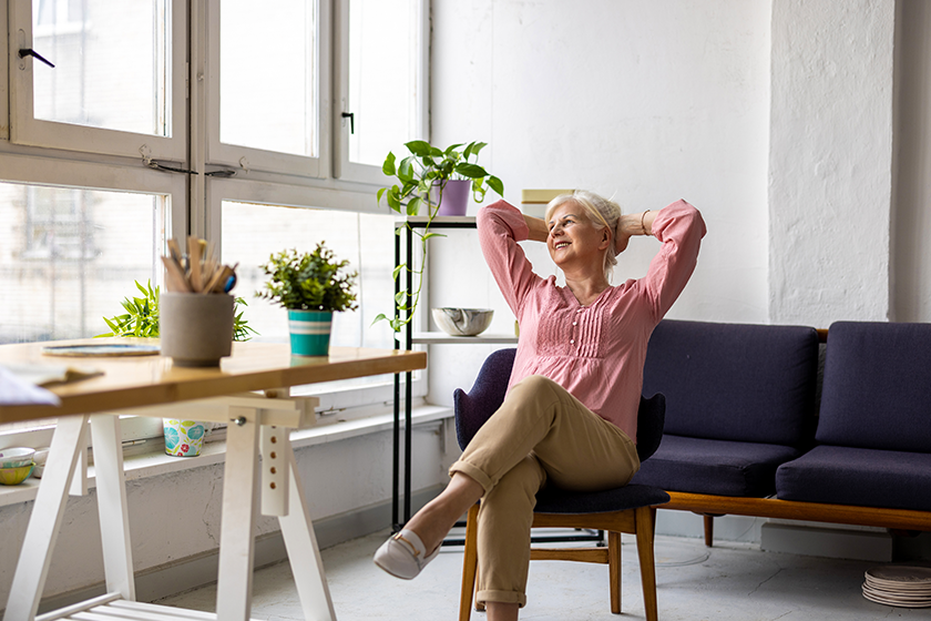 relaxed senior woman sitting