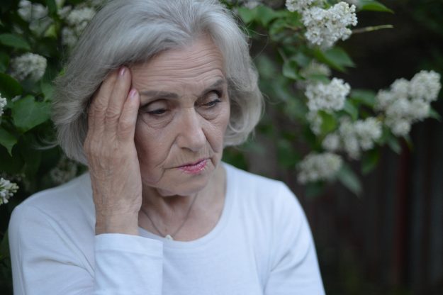Close up portrait of sad senior woman Close up portrait of sad senior woman