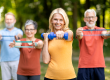active lifestyle group healthy senior people sportswear training