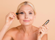 close up portrait of attractive blonde middle aged lady