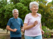Senior,Couple,Running,Outside,At,Park.,Elderly,Man,And,Old